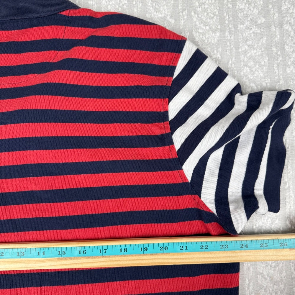 90s Club Room Mens Striped Rugby Polo Shirt Size XXL Knit Dopamine Retro Pocket - Picture 8 of 15
